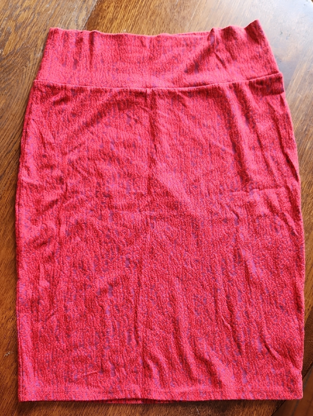 LuLaRoe Vibrant Red Textured Pencil Skirt